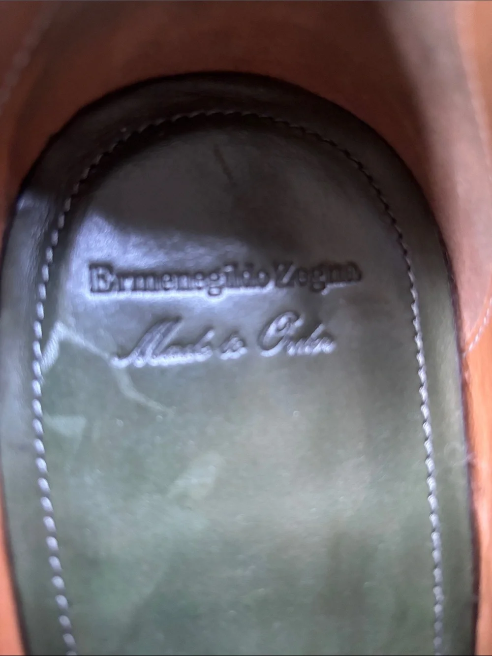 Ermenegildo Zegna vintage ostrich leather penny loafer  in green